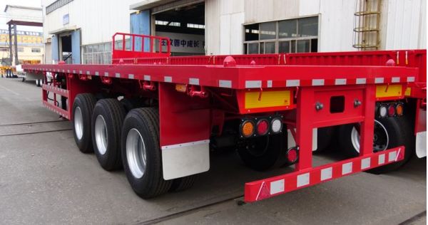 3 Tri Axle 40 Foot Flatbed Container Semi Trailer for Sale in Mozambique