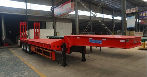 Low Bed Truck Drop Deck Semi Trailer for Sale in Guinea
