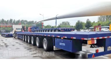 62m Extendable Trailer for Wind Turbine Blade Transportion will be sent to Vietnam