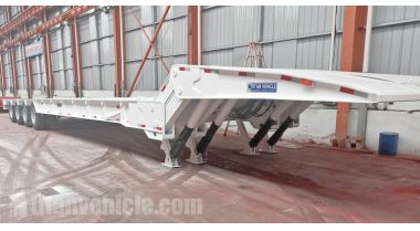 4 Axle Folding Gooseneck Lowboy Trailer Ready to Ship to Kenya