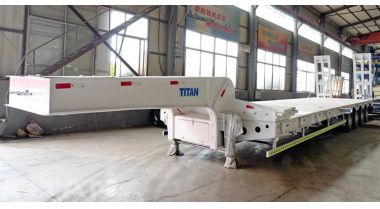 80 Ton Excavator Transport 4 Axle Lowbed Truck Trailer will be sent to Sudan