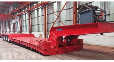 4 Axle 100 Ton Front Loading Gooseneck Lowboy Trailer will be sent to Ivory Coast