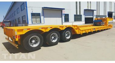 3 Axle 6 Line 100 Ton Front Load Lowbed Trailer will be sent to Angola