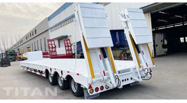 Tri Axle 40Ft Low Bed Trailer with Folding Ramp will be sent to Namibia