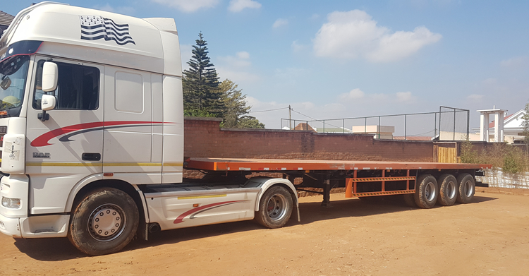 A customer in Ghana bought our flatbed semi trailer