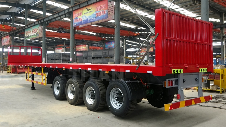 TITAN 4 axle flatbed semi trailer for sale with air suspension