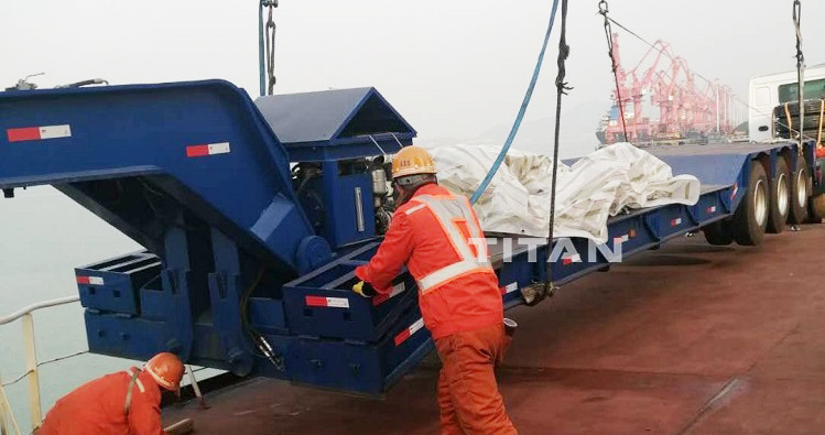 80/100 Tons Removable Gooseneck Lowboy Trailer for sale in Ghana