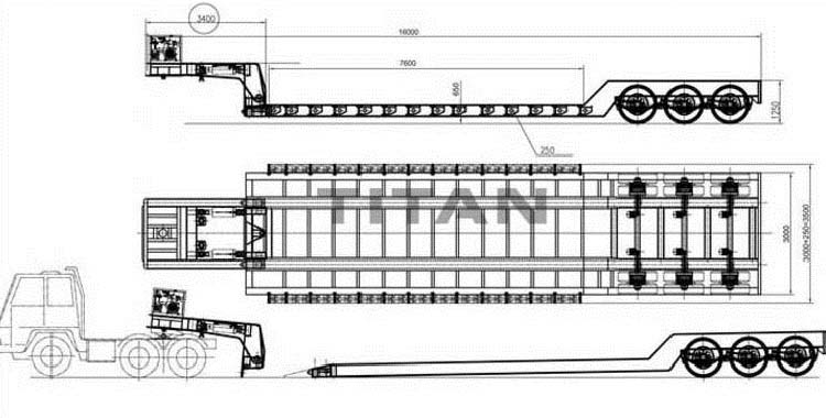 80/100 Tons Removable Gooseneck Lowboy Trailer for sale in Ghana
