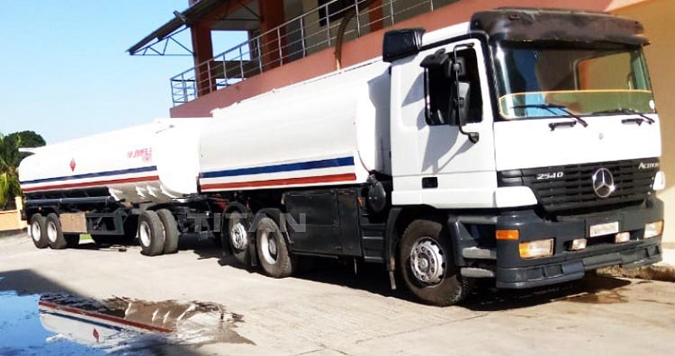 3 Axle 25000 Liters Fuel Tanker Drawbar Trailer for Rwanda