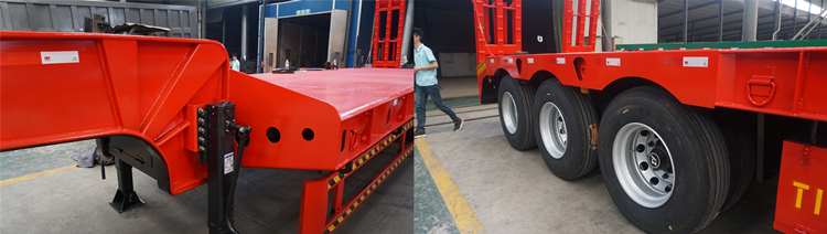 Low Bed Truck Drop Deck Semi Trailer for Sale in Guinea
