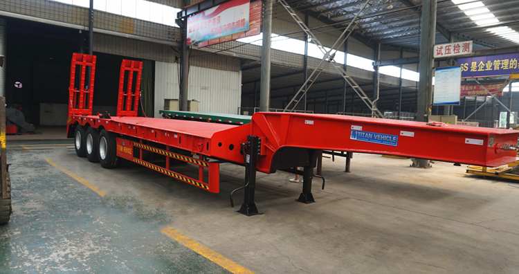 Low Bed Truck Drop Deck Semi Trailer for Sale in Guinea