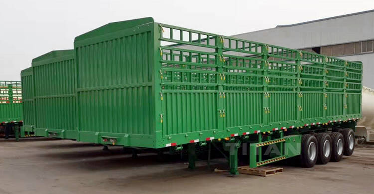 China Fence Semi-trailer for Sale in Sudan | 4 Axle Fence Cargo Truck Trailer