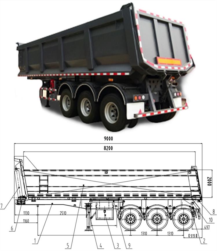 40 Ton Tipper Semi Trailer for Sale Price 