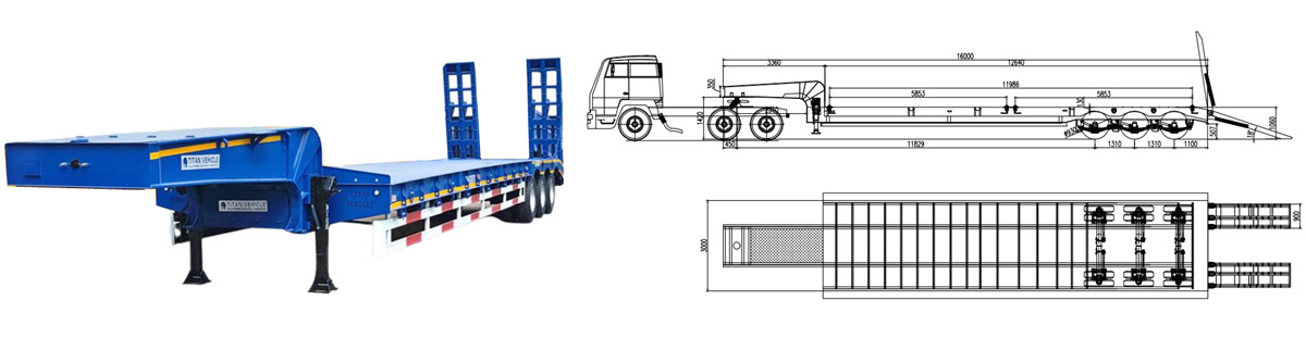 3 Axe Lowbed Trailer Price - Lowbed Trailer for Sale