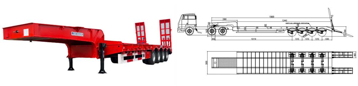 4 Axle Lowbed Price - 100 Ton Lowbed for Sale
