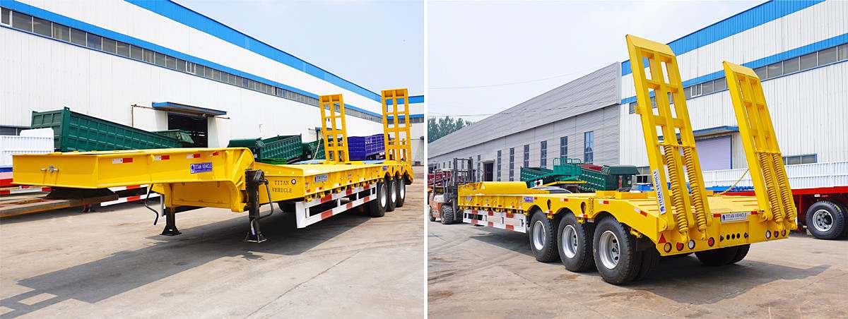 60 Ton Tri Axle Lowbed Trailer Truck for Sale