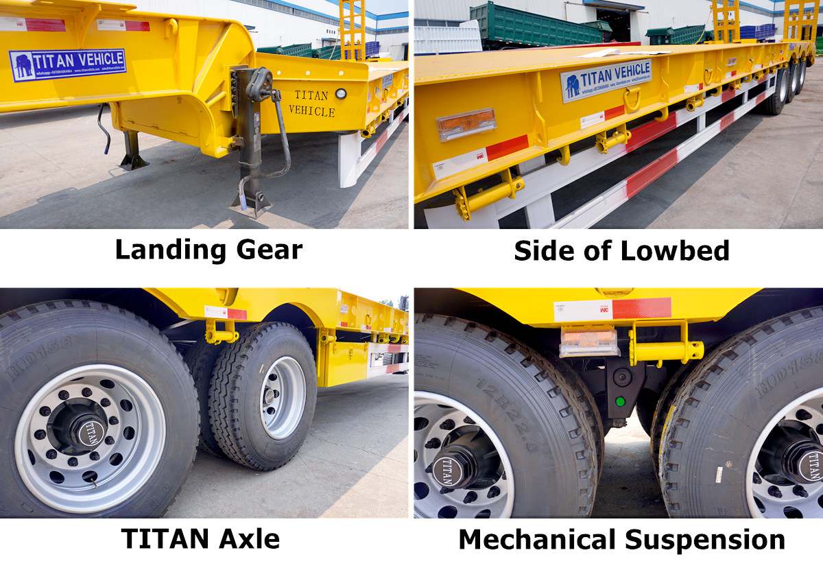 60 Ton Tri Axle Lowbed Trailer Truck for Sale