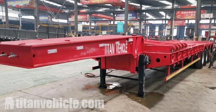 Triaxle 90 Ton Low Bed Truck Trailer for Sale in Ghana