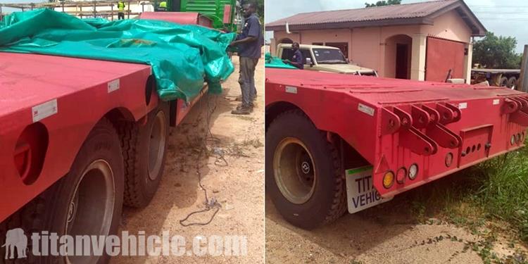 Triaxle 90 Ton Low Bed Truck Trailer for Sale in Ghana