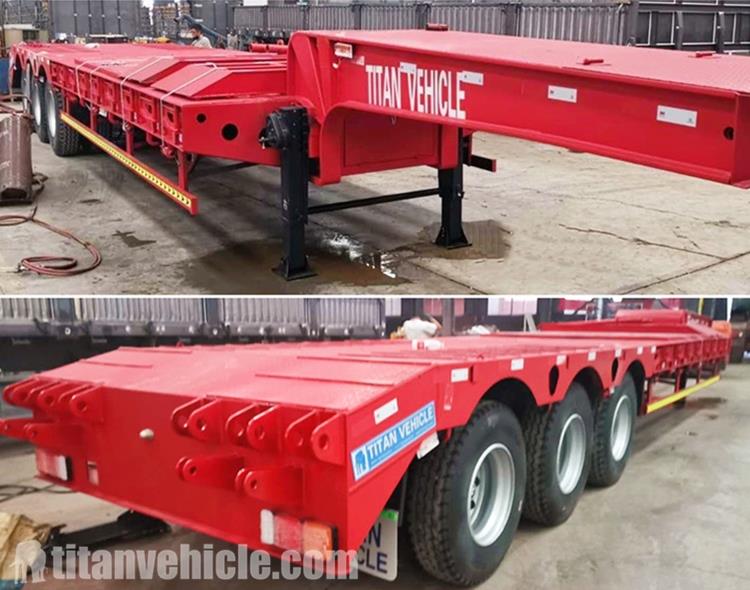 Triaxle 90 Ton Low Bed Truck Trailer for Sale in Ghana