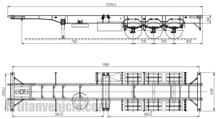3 Axle 40 Foot Container Chassis Trailer will be sent to Zambia Lusaka