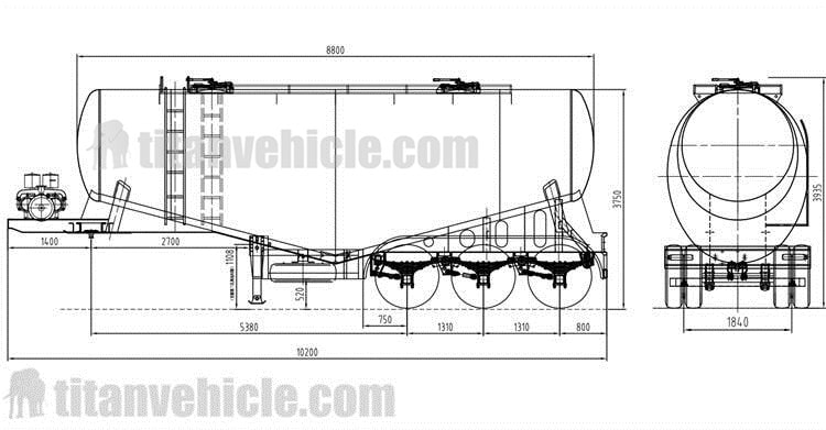 50ton Powder Tanker Trailer for Sale in Zambia