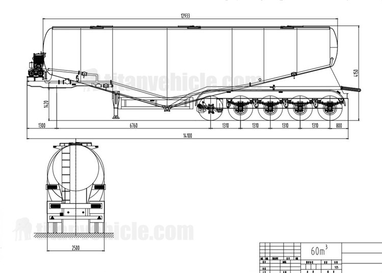 5 Axle 60CBM Powder Tanker Trailer for Sale in Ghana