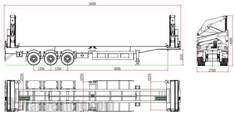 Drawing of Side Lifter Truck Trailer Manufacturer