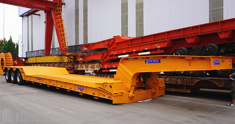 80ton 3 Axle Low Bed Gooseneck Trailer for Sale in Kenya