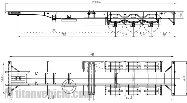 3 Axle 40ft Container Skeletal Trailer for Sale in Uganda