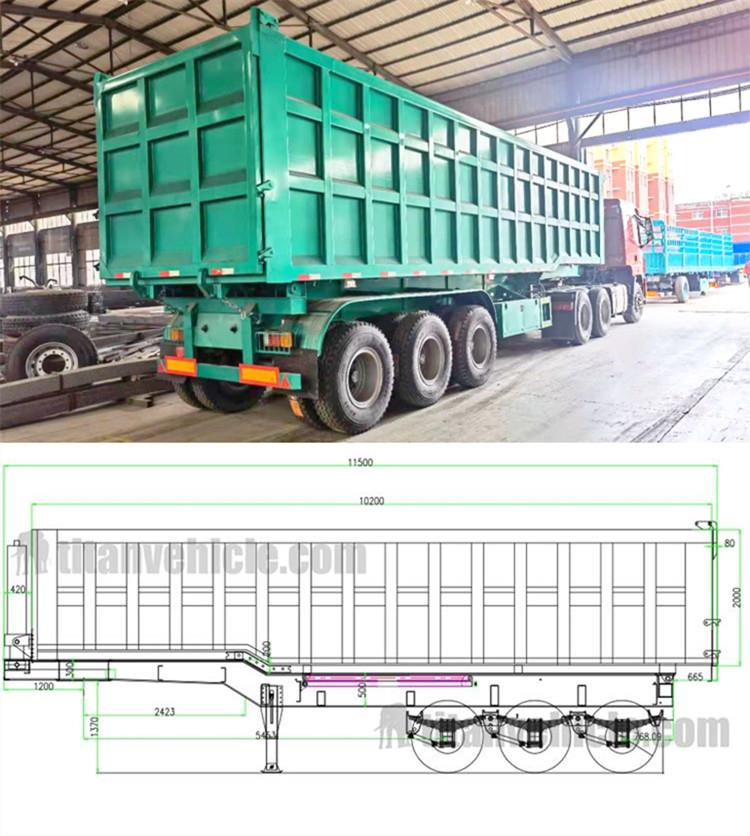 Tri Axle 80 Ton Semi Trailer Tipper for Sale in Nigeria