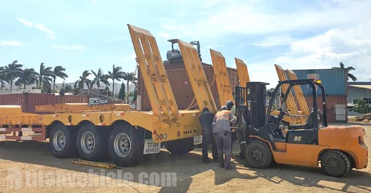 Tri Axle Low Bed Truck Trailer for Sale in Senegal