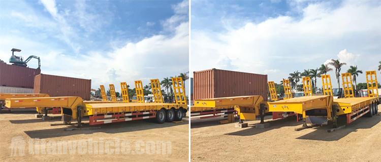 Tri Axle Low Bed Truck Trailer for Sale in Senegal