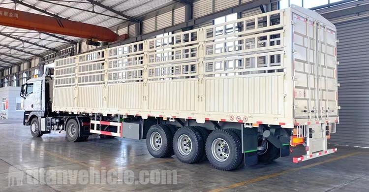 Tri Axle 60 Ton Fence Cargo Truck Trailer for Sale in Sudan