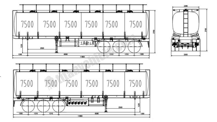 45000 Liters Diesel Tanker Truck Trailer for Sale in Ghana