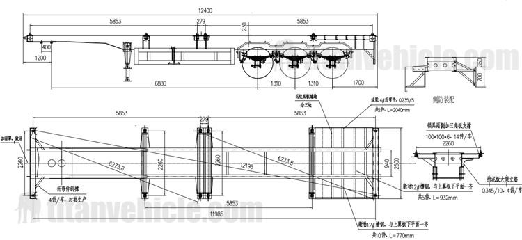 Tri Axle 40ft Skeletal Trailer Chassis will be sent to Namibia Tri Axle 40ft Skeletal Trailer Chassis for Sale in Namibia