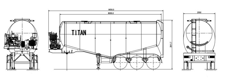 Tri Axle 30cbm Cement Bulker Truck Trailer for Sale in Mauritius