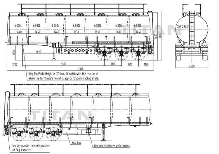 Tri Axle 45000 Liters Petrol Tanker Trailer for Sale in Namibia