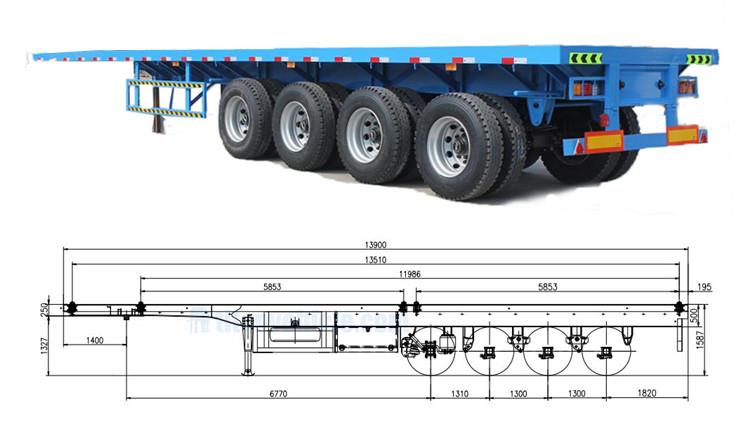 4 Axle 45 Ft Flatbed Trailer for Sale in Nigeria