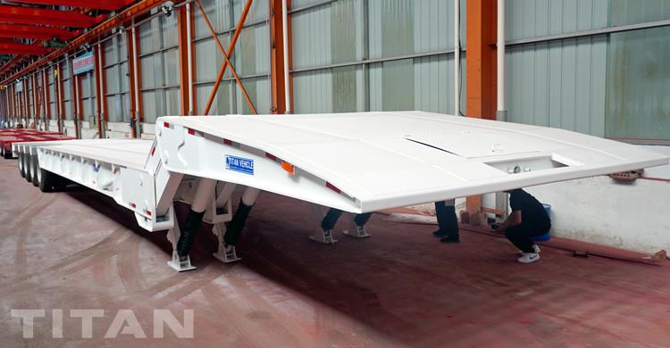 4 Axle 100T Hydraulic Folding Gooseneck Trailer for Sale in Senegal