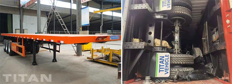 Tri Axle 40 ft Container Flatbed Tractor Trailer for Sale in Mozambique