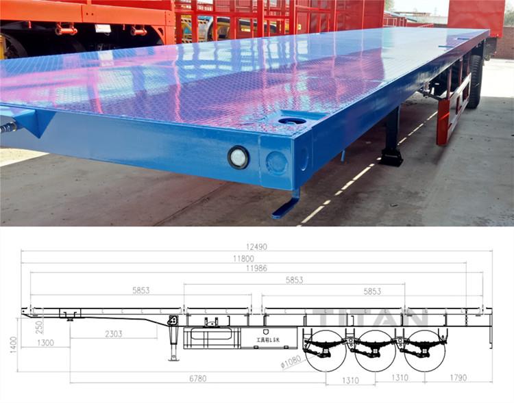20 foot Flatbed Trailer in Factory and Drawing
