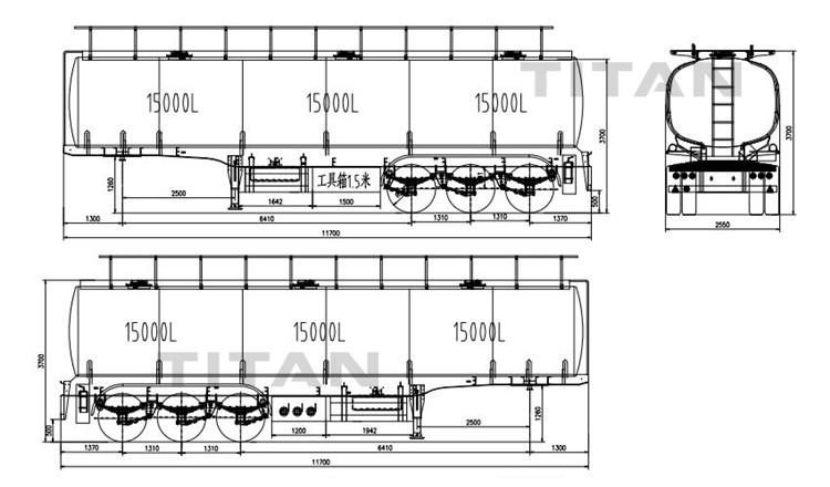 45000 Liters 3 Compartment Oil Tanker Trailer for Sale in Mauritania