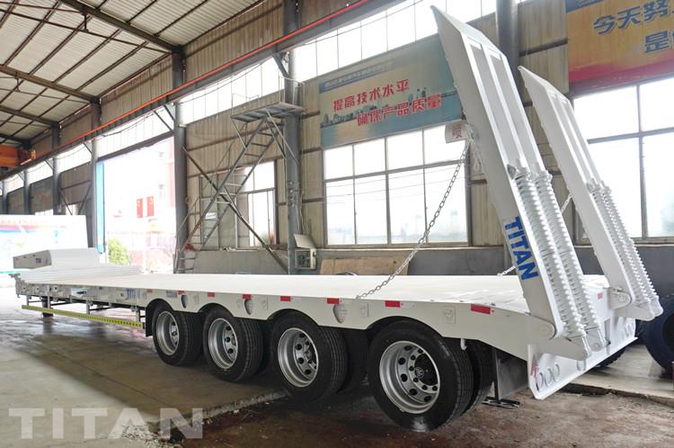 80 Ton Excavator Transport 4 Axle Lowbed Truck Trailer for Sale in Sudan