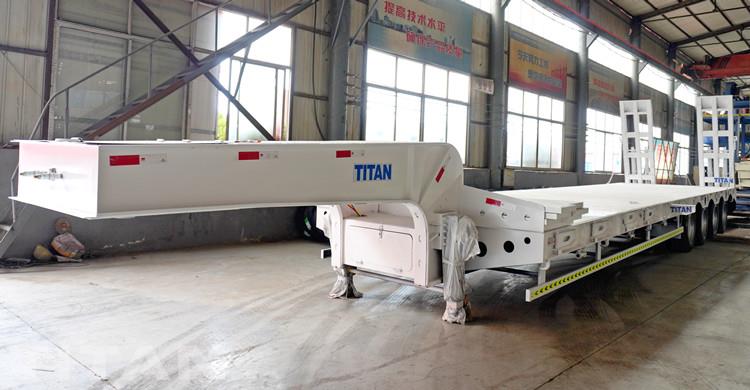 80 Ton Excavator Transport 4 Axle Lowbed Truck Trailer for Sale in Sudan