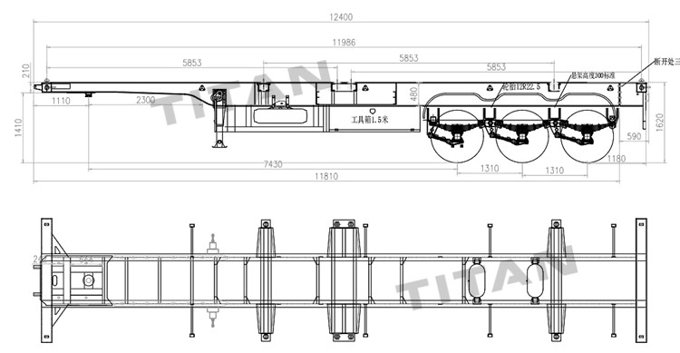 Tri Axle Shipping Container Skeletal Trailer for Sale in Kenya