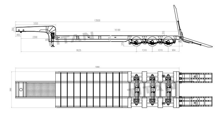 Tri Axle Low Bed Truck for Sale in Cameroon