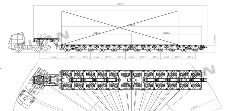 Hydraulic Multi Axle Modular Trailer for Heavy Equipment Transport for Sale in Nigeria