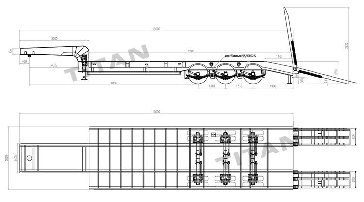 3 Axle 60 Ton Drop Deck Semi Trailer for Sale in Ivory Coast Abidjan