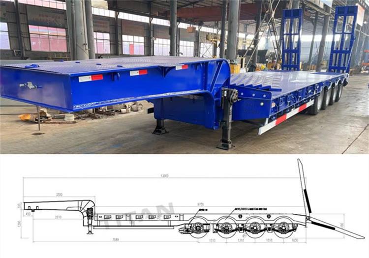 4 Axle Low Bed Trailer Truck Price for Sale in Djibouti